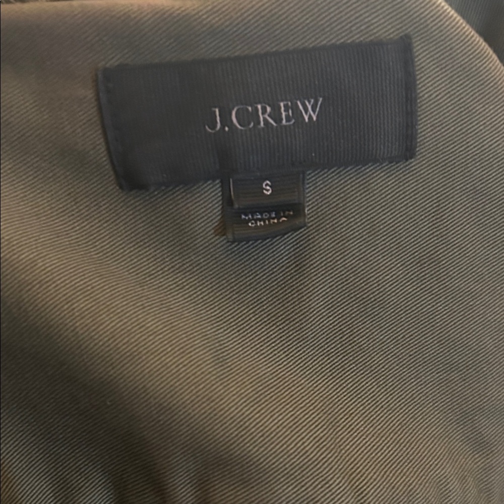 J. Crew Khaki Utility Jacket Cropped Fatigue Olive Green Tie Waist Women’s S - Picture 5 of 5
